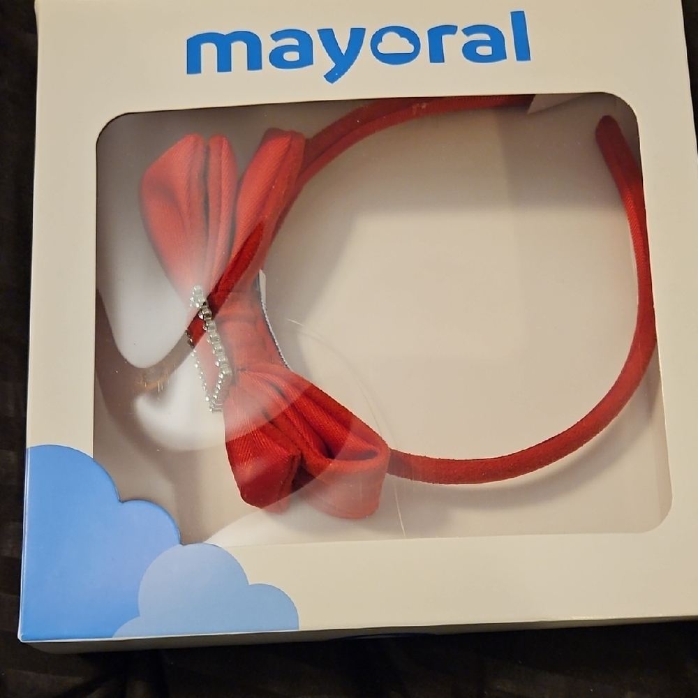 Girls Mayoral Vibrant Red Bow Headband